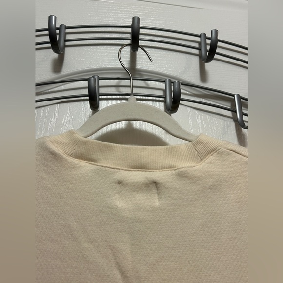 MADEWELL Cotton AirTerry V NECK Sweatshirt tee women’s XS cream EUC MD302 - Picture 6 of 14